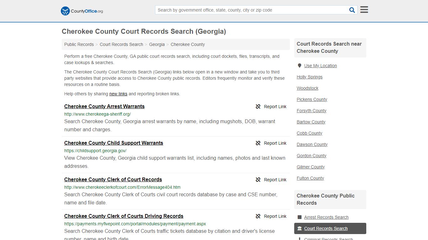 Cherokee County Court Records Search (Georgia) - County Office